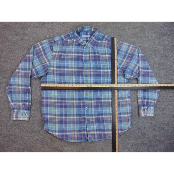 Tommy Bahama Shirt Mens‎ Large Blue Plaid Long Sleeve - Picture 5 of 8